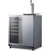imageSummit 30quot Combination Wine Cellar ampamp Beer Kegerator Outdoor Wine Cellar Outdoor Beer Kegerator 24 Bottle Capacity Builtin Stainless Steel SWBC3041Stainless Steel