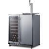 imageSummit 30quot Combination Wine Cellar ampamp Beer Kegerator Outdoor Wine Cellar Outdoor Beer Kegerator 24 Bottle Capacity Builtin Stainless Steel SWBC3041Stainless Steel