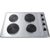 imageSummit 30quot Electric Cooktop 4 Burners 208240V Solid Disk Cooktop Stainless Steel and Black CSD4B30030Inch