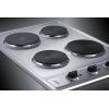 imageSummit 30quot Electric Cooktop 4 Burners 208240V Solid Disk Cooktop Stainless Steel and Black CSD4B30030Inch