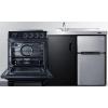 imageSummit 63quot AllinOne Kitchenette with Electric Range RefrigeratorFreezer Sink White ACK63ELSTBBlack
