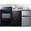 imageSummit 63quot AllinOne Kitchenette with Electric Range RefrigeratorFreezer Sink White ACK63ELSTBBlack