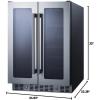 imageSummit ALFD24WBV 24quotquot ADA Compliant Dual Zone Beverage Center with 46 cu ft Capacity Digital Thermostats LED Lighting and Automatic Defrost in Stainless SteelBlack  Glass