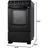 imageSummit Appliance REX2051BRT 20quot Wide Electric SmoothTop Range Oven Black Smooth Ceramic Glass Top Removable Backguard 4 Cooking Zones Pushtoturn Burner Knobs Waisthigh Broiler