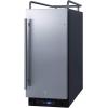 imageSummit Appliance SBC15NK Builtin 15quot Wide Commercially Listed Kegerator with Auto Defrost Digital Thermostat Stainless Steel Door Pro Style Handle Front Lock Black Cabinet and Sealed BackStainless Steel  Black
