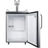 imageSummit Appliance SBC635MSSTBTRIPLE 24quot Wide Kegerator FullSized Beer Dispenser Triple Tap System Fully Finished Black Cabinet 56 cu ft Capacity Tap Kit Included Stainless Steel Wrapped DoorBlackStainless Steel