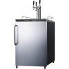 imageSummit Appliance SBC635MSSTBTRIPLE 24quot Wide Kegerator FullSized Beer Dispenser Triple Tap System Fully Finished Black Cabinet 56 cu ft Capacity Tap Kit Included Stainless Steel Wrapped DoorBlackStainless Steel