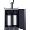 imageSummit Appliance SBC682CFTWIN 24quot Wide BuiltIn Cold Brew Coffee Kegerator 56 cuft Capacity Weatherproof Design Dual Tap System Automatic Defrost Digital Thermostat 4 Casters Tap Cool SystemPanel Ready