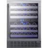 imageSummit Appliance SWC532BLBIST Commercially Approved Dual Zone 24quot Wide BuiltIn Wine Cellar with Seamless Stainless Steel Trimmed Glass Door Full Extension Shelves Digital Thermostat ampamp Black CabinetStainless Steel