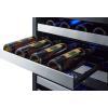 imageSummit Appliance SWC532BLBIST Commercially Approved Dual Zone 24quot Wide BuiltIn Wine Cellar with Seamless Stainless Steel Trimmed Glass Door Full Extension Shelves Digital Thermostat ampamp Black CabinetStainless Steel