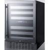 imageSummit Appliance SWC532BLBIST Commercially Approved Dual Zone 24quot Wide BuiltIn Wine Cellar with Seamless Stainless Steel Trimmed Glass Door Full Extension Shelves Digital Thermostat ampamp Black CabinetStainless Steel  Black