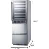 imageSummit Appliance SWCDAF24 24quot Wide Combination DualZone Wine Cellar and 2Drawer AllFreezer 34 cuft Refrigerator Capacity Up to 46 Bottles Wine Cellar Digital Control Both UnitsStainless Steel