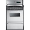 imageSummit Appliance TNM6307BKW 24quot Wide Gas Range in Stainless Steel with Open Burners High Backguard ClockTimer Oven Window Adjustable Oven Racks Broiler Pan and Electronic Ignition