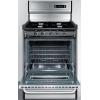 imageSummit Appliance TNM6307BKW 24quot Wide Gas Range in Stainless Steel with Open Burners High Backguard ClockTimer Oven Window Adjustable Oven Racks Broiler Pan and Electronic Ignition