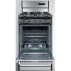 imageSummit Appliance TTM1307BKSW 20quot Wide Gas Range in Stainless Steel with Sealed Burners High Backguard ClockTimer Oven Window Towel Bar Handles and Electronic Ignition