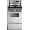 imageSummit Appliance TTM1307BKSW 20quot Wide Gas Range in Stainless Steel with Sealed Burners High Backguard ClockTimer Oven Window Towel Bar Handles and Electronic Ignition