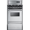 imageSummit Appliance TTM1307BKSW 20quot Wide Gas Range in Stainless Steel with Sealed Burners High Backguard ClockTimer Oven Window Towel Bar Handles and Electronic Ignition