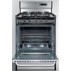 imageSummit Appliance TTM6307BKSW 24quot Wide Gas Range in Stainless Steel with Sealed Burners High Backguard ClockTimer Oven Window Towel Bar Handles and Electronic Ignition