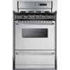 imageSummit Appliance TTM6307BKSW 24quot Wide Gas Range in Stainless Steel with Sealed Burners High Backguard ClockTimer Oven Window Towel Bar Handles and Electronic Ignition