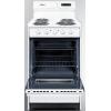 imageSummit Appliance WEM130KW 20quot Wide 220V Electric Range in White with Coil Elements High Backguard Oven Window Light Adjustable Oven Racks Broiler Pan and Lower Storage Compartment