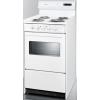 imageSummit Appliance WEM130KW 20quot Wide 220V Electric Range in White with Coil Elements High Backguard Oven Window Light Adjustable Oven Racks Broiler Pan and Lower Storage Compartment