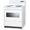 imageSummit Appliance WEM230KW 30quot Wide Electric Coil Top Range White Upfront Controls 4 Coil Elements Pushtoturn Knobs Indicator Lights 37 cuft Oven Digital Clock and Timer Cord Not Included