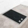 imageSummit CR2B12ST 12quot Wide 115V 2Burner Radiant Cooktop Black Ceramic Glass 1400W ADA Compliant Safety Heat Indicator Easy to Clean Cord Included Hotel Suites Extended Stay Apartments HouseBlack