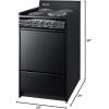 imageSummit TEM110C 20quotquot Freestanding Electric Range with 4 Coil Elements 246 cu ft Oven Capacity Chrome Drip Pans Storage Drawer Indicator Lights in Black