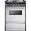 imageProfessional Series TEM610BRWY 24quot SlideIn Electric Range with 4 Coil Elements 29 cu ft Oven Capacity Storage Drawer Oven Window and Tower Bar Handles in Stainless SteelStainless Steel  Black