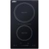 imageSummit 12quot Induction Cooktop 2 Cooking Zones 208240V Electric Cooktop With 30Minute Safety Shutoff ADA Compliant Design Black  SINCH230V2B115120V