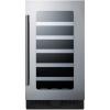 imageSummit 18 Wine Cellar Built in Wine Refrigerator 29 Bottle Capacity Single Zone Wine Cellar Stainless Steel ampamp Glass CL18WC