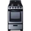 imageSummit 20quot Gas Range 4 Sealed Burners 23 cuft Capacity Stainless Steel with Black Trim PRO201SSBlack
