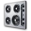 imageSummit 24quot 4 Burner Electric Cooktop 230 Volt Coil Electric Cooktop Stainless Steel Look ZEL03Silver