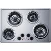 imageSummit 24quot Electric Cooktop 4 Burners 208240V Coil Cooktop ADA Compliant Stainless Steel CR4SS2430Inch