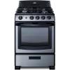 imageSummit 24quot Gas Range 4 Sealed Burners 29 cuft Capacity Stainless Steel with Black Trim PRO247SS
