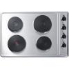 imageSummit 30quot Electric Cooktop 4 Burners 208240V Solid Disk Cooktop Stainless Steel and Black CSD4B30030Inch