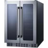 imageSummit ALFD24WBV 24quotquot ADA Compliant Dual Zone Beverage Center with 46 cu ft Capacity Digital Thermostats LED Lighting and Automatic Defrost in Stainless SteelBlack  Glass