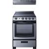imageSummit Appliance REXH24RSS 24quot Wide Electric Range and Convertible Hood Set Pushtoturn Knobs 4 Cooking Zones Stainless Steel Hood Adjustable Racks Smooth Ceramic Glass Top Boiler TrayStainless Steel  Black