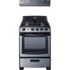 imageSummit Appliance RGH24RSS 24quot Wide Gas Range and Convertible Hood Set 4 Burners Slideout Oven Racks Burners Indicator Lights Pushtoturn Controls Stainless Steel Under Cabinet Range HoodStainless Steel