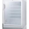 imageSummit Appliance SCR600GLBIADA Commercially Listed ADA Compliant Builtin Undercounter 24quot Wide Beverage Center in White Cabinet with Glass Door Automatic Defrost Adjustable Glass Shelves and Lock