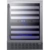 imageSummit Appliance SWC532BLBIST Commercially Approved Dual Zone 24quot Wide BuiltIn Wine Cellar with Seamless Stainless Steel Trimmed Glass Door Full Extension Shelves Digital Thermostat ampamp Black CabinetStainless Steel  Black