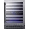 imageSummit Appliance SWC532BLBIST Commercially Approved Dual Zone 24quot Wide BuiltIn Wine Cellar with Seamless Stainless Steel Trimmed Glass Door Full Extension Shelves Digital Thermostat ampamp Black CabinetStainless Steel