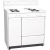 imageSummit Appliance WNM4307 36quot Wide Gas Range in White with Electronic Ignition Side Storage Cabinet Broiler Drawer Broiler Tray Recessed Oven Door
