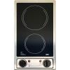 imageSummit CR2B120 12inch Wide 115V 2Burner Radiant Electric Cooktop Jet Black Glass Easy to Clean Two Burner Total 2400W PushtoTurn Knob Control Indicator Light Hot Warning Easy PlugInBlack