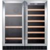 imageSummit SWBV3071 Under Counter Beverage Refrigerator  Stainless Steel Doors with Glass and Black Cabinet GlassBlackGlassBlack