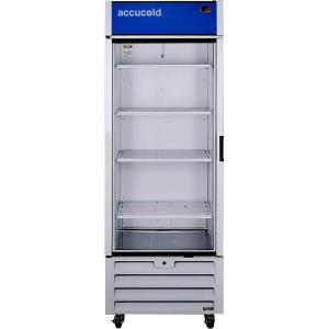 imageAccucold ACR261LH Healthcare 30quot Wide Refrigerator 2134 cuft Capacity HighLow Temperature Alarm LED Lighting TAA Compliant Glass Door Selfclosing Factory Installed Lock Casters Included