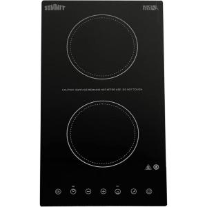 imageSummit 12quot 2 Burner Electric Cooktop 115 Volt Radiant Cooktop ADA Compliant Black CR2B15T1B Safety Automatic ShutoffBlack