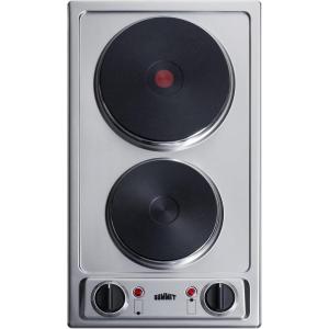 imageSummit 12quot 2 Burner Electric Cooktop 115 Volt Solid Disk Cooktop ADA compliant Stainless Steel Cast Iron CSD2B115230V