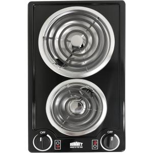 imageSummit 12quot 2 Burner Electric Cooktop 230V Radiant Cooktop Coil Elements Made in the USA White CCE225WHBlack