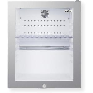 imageSummit 16 Mini Fridge 09 cuft Capacity Compact Refrigerator Countertop Fridge Commercial Stainless Steel ampamp Glass  MB13GLSSLeft Hand Door